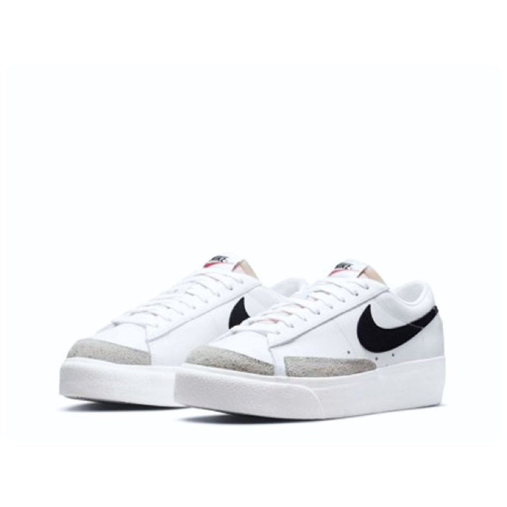 Nike : size : 8.5 : ‘blazer low’ platform casual sneakers with exposed tongue